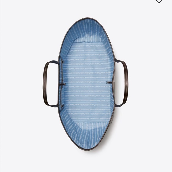 Tory Burch The Racer XL Tote Blue Pattern Lightweight Tote - Picture 10 of 11